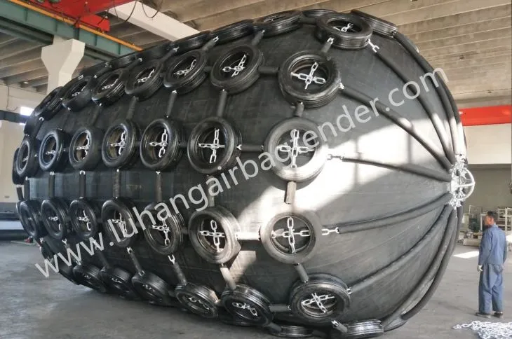 4.8m X 8m Jumbo Pneimatiskā jūras lūka ar gaisa kuģu riepu tīklu